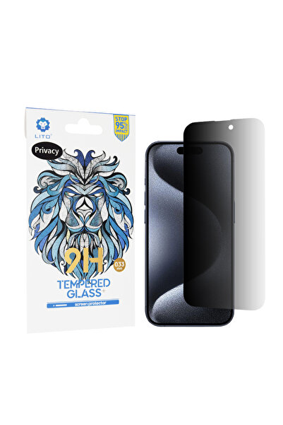 Lito Carcasă pentru iPhone 15 Pro - Sticlă clasică 2.5D - Protecție confidenț...