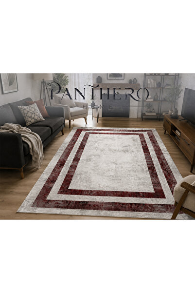 Panthero Home Bordo Eskitme Çerçeve Desenli Kaymaz Taban Süngerli Yıkanabilir...