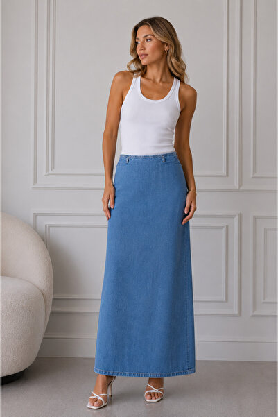 BALİNS Women's Denim Skirt Blue