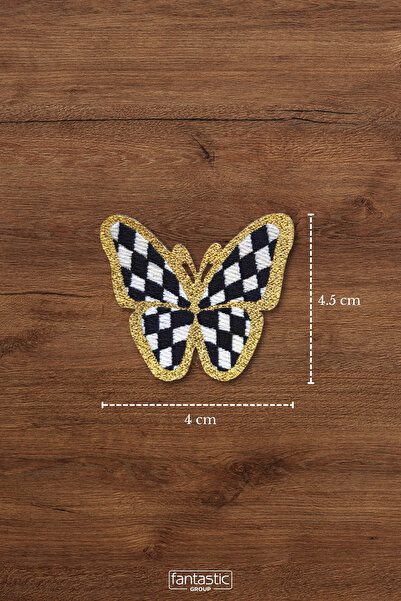FANTASTIC ARMA Iron-On Checkerboard Pattern Butterfly Crest Set 10-Pack - (4....