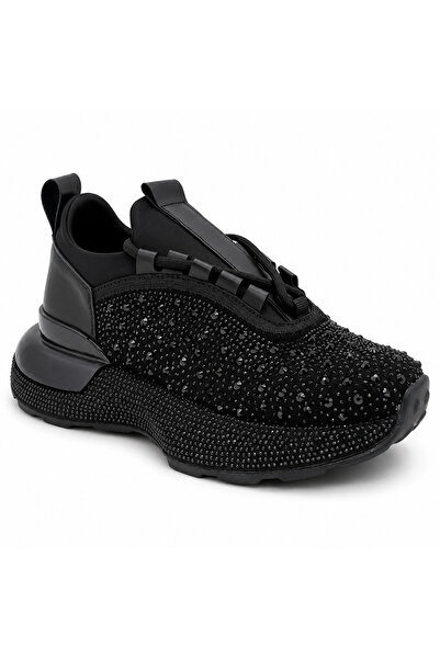 Rexba Sneakers de damă cu detalii din pietre, cu șireturi, stilizați și confo...