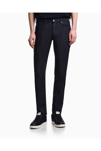 Emporio Armani Erkek Dokuma Kumaş Normal Bel Düz Model Mavi Jeans
