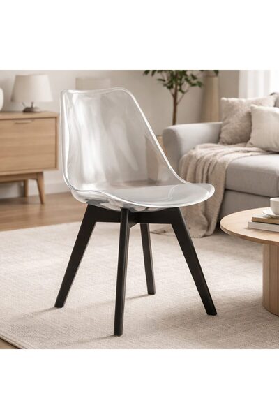 Leobert Scaun bucatarie/living, Artool, Mark, PP, lemn, transparent si negru,...