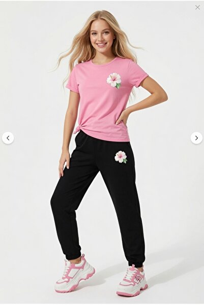 Nivorix Ros Printed Sweatpants and T-Shirt - Jogger T-Shirt Bottom Top Sweatp...