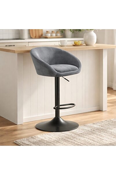 Artool Scaun de bucatarie/bar, Artool, East, rotativ, catifea gri, picior met...