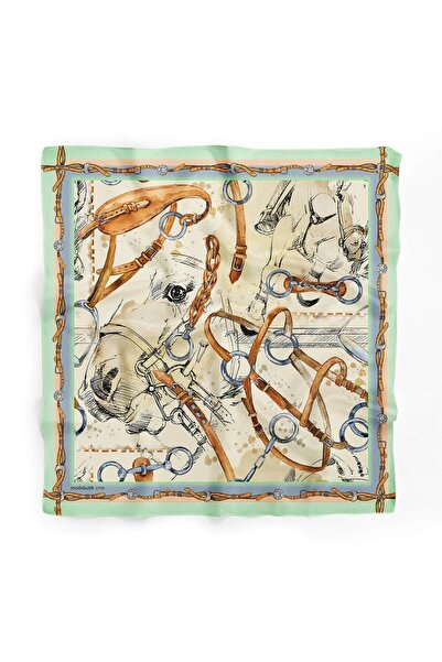 Modabutik Violla E98 HORSE WATERCOLOR VINTAGE TASARIM BANDANA