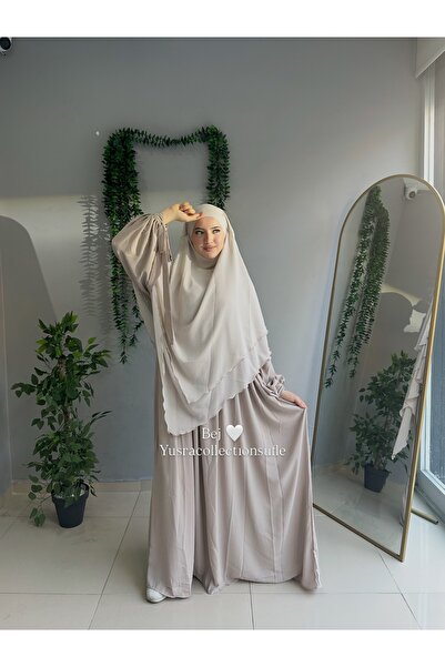 Yüsra Collection Σετ φόρεμα και μακρύ σουφλέ Liza 2 τεμαχίων