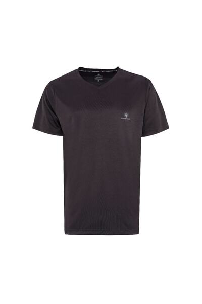 lumberjack Erkek Siyah Basic V Yaka T-Shirt Ct104