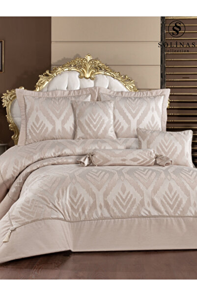 Solinas Collection Valenza Krem – Gold Çift Kişilik Çeyizlik Yatak Örtüsü