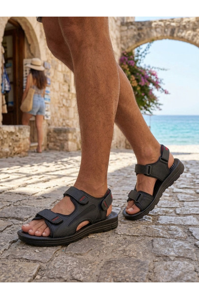 waykon Men's Outdoor Sandals with Velcro, Anatomical Stitching, Comfortable S...