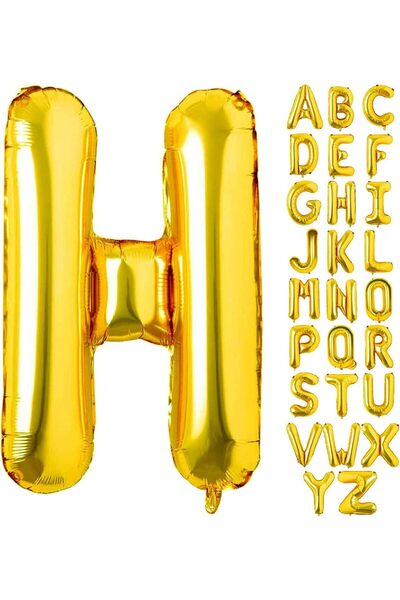 Deniz Party Store Gold Foil Balloon Medium Size (H) Letter