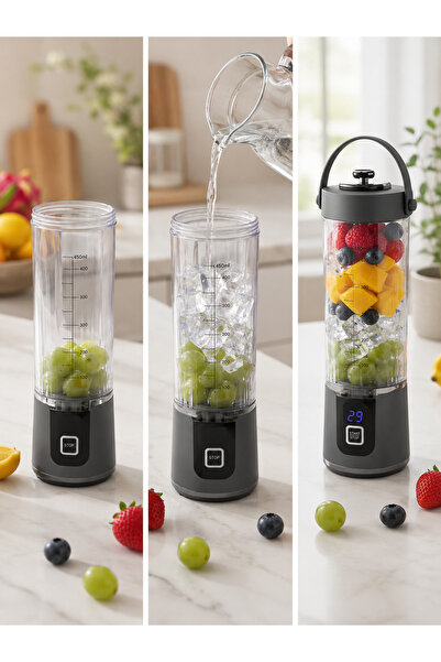 verk group Blender portabil alimentat prin USB – mixer pentru smoothie-uri și cocktailuri de 500 ml cu lumină LED