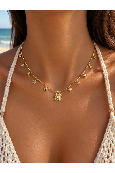 h&b design jewel Güneş Charmlı Kolye