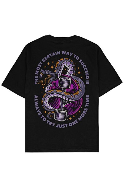 Adrift Απλώς δοκιμάστε το μαύρο μπλουζάκι Unisex Oversize