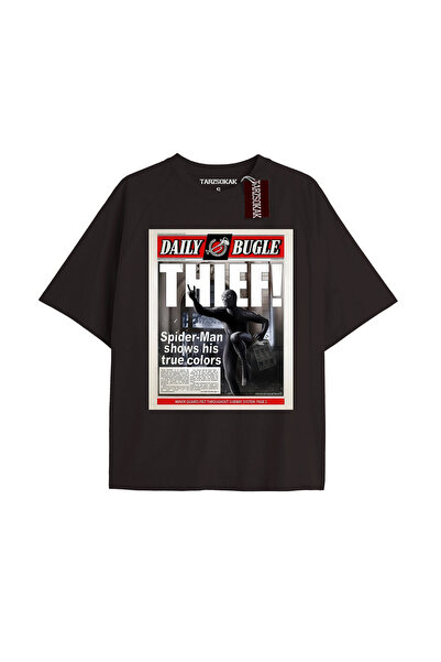 TIMESWASTINGIRL Tricou Spider-Man cu imprimeu de ziar Model No Way Home