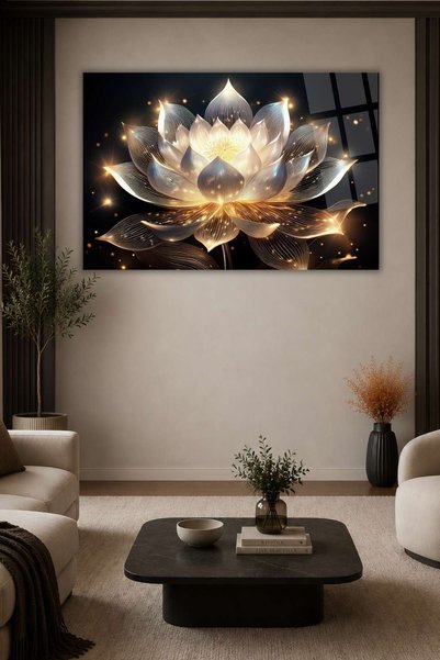 HMDS CONCEPT Lotus Çiçeği Cam Tablo 12
