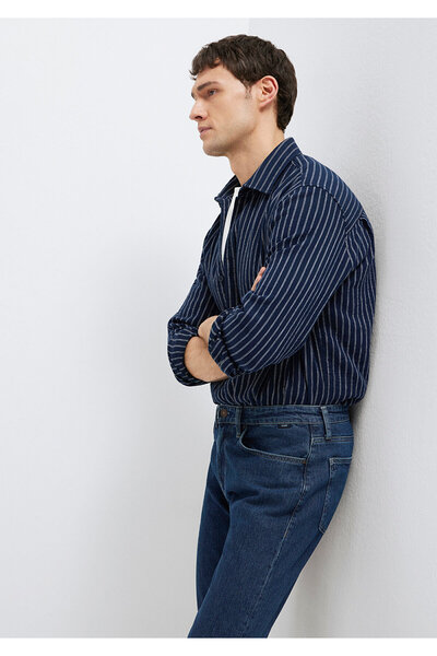 Mavi Striped Navy Blue Shirt Loose Fit / Relaxed Fit 0211969-91617