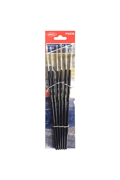 daço Set de 6 pensule, păr sintetic, vârf lung