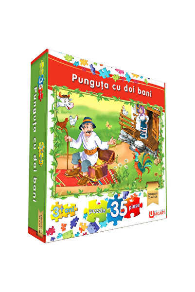 Editura Unicart Puzzle 35 piese - Punguta cu doi bani 33x23 cm
