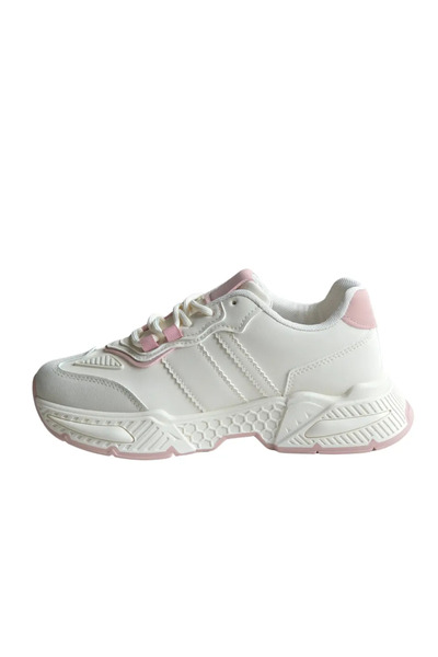 Seastar Sneakers dama casual sport, confort ergonomic, bej cu roz