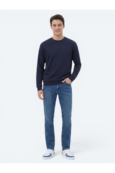 Kip Navy Blue Plain Sweatshirt