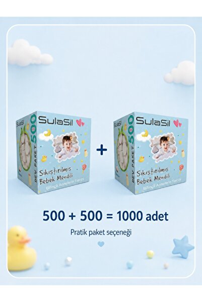 SulaSil Compressed Natural Dry Baby Wipes 1000 Pieces Suitable for Newborn Ba...