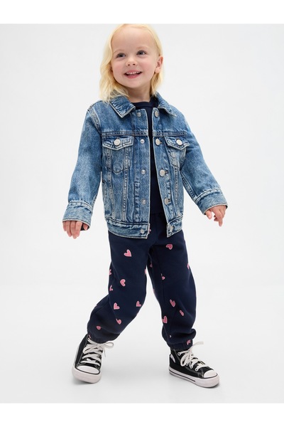 GAP Kız Bebek Lacivert Relaxed Logo Pull-On Jogger Eşofman Altı