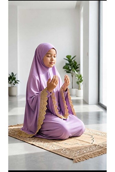 KanatGo Kız Çocuk Namaz Takımı – Başörtülü 2 Parça İbadet Seti