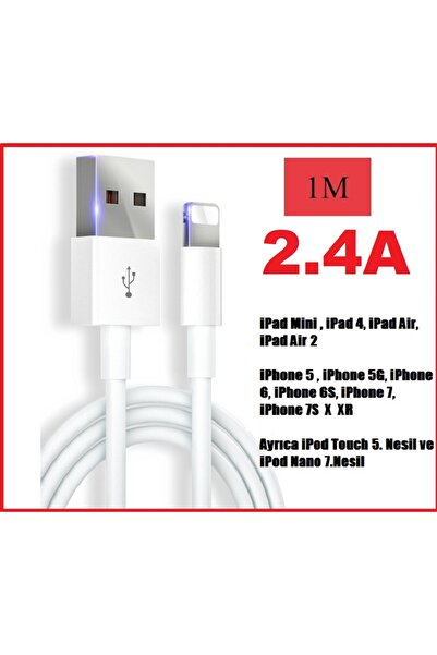 ATAELEKTRONİK 1 Metre Iphone 5 5s Se 6 6s Plus 7 7 Plus 8 Plus X Şarj Şarz Ka...