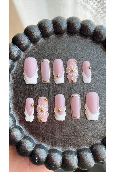 Store Takma Tırnak - Golden Petal French 10'lu