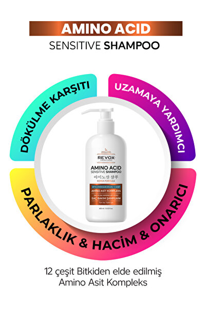 Revox Amino Asit Sensitive Şampuan Dökülme Karşıtı Hızlı Uzama Etkili Dolgunlaştırıcı Nemlendirici