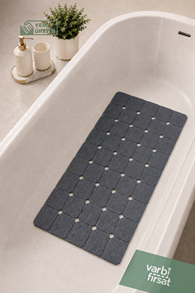 Varbifırsat Premium Katlanabilir Vantuzlu Banyo Paspası 45x70 cm – Tahliye Delikli Duş Matı