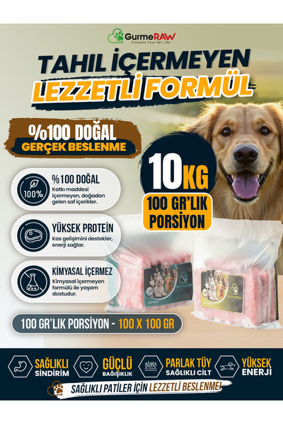 | BARF PLUS + RAW SPECIAL | 5 kg + 5 kg | 100 gr Porsiyonlu | Günlük Fiyat-Performans Kombinasyonu