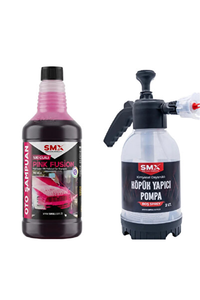 SMX %90 cilalı Pink Fusion Oto Şampuanı 750 ml ve Köpük Pompası