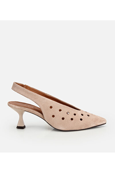Hotiç Stiletto cu toc scurt, din piele de căprioară, din nurcă, perforat, cu ...