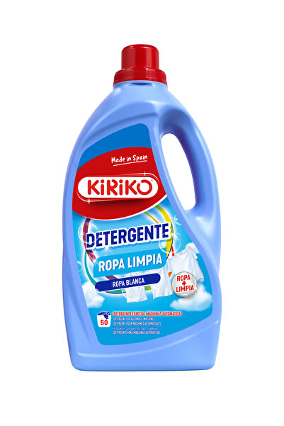 Kiriko Detergent Lichid de Rufe Albe, 2.8L, 50 de Spalari,