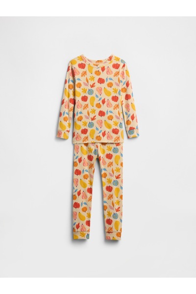 GAP Bebek Sarı Grafik Baskılı Pijama Takımı