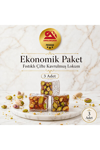 Arslanzade 3 Adet 500g Duble Kavrulmuş Lokum Avantaj Paketi