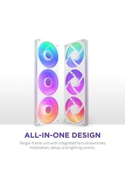 OEMS مروحة F360 RGB داخلية - أحادية الإطار 360 ملم مع 3 مراوح 120 ملم من ان زد اكس تي تحكم في السرعة والإ