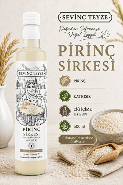 Organik Teyze Sevinç Teyze Pirinç Sirkesi 500ml - Doğal Fermantasyon, Katkısı...