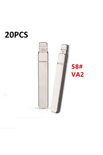 Choice 20PCS 10/20pcs 58# VA2 Metal Uncut Blank Flip Remote Key Blade For Peu...