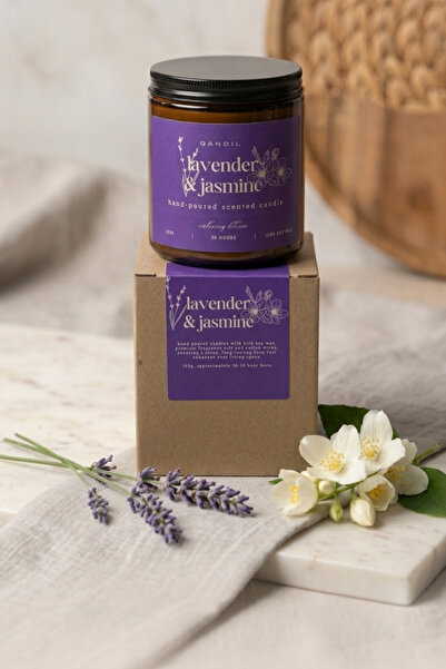 natura Qandil- %100 Doğal Soya Wax Yaseminli Lavantalı Mum