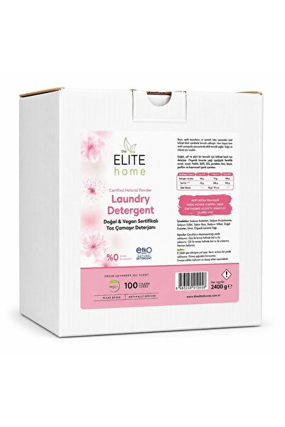 The Elite Home Doğal Ve Vegan Sertifikalı Toz Çamaşır Deterjanı 2400 gr Lavan...