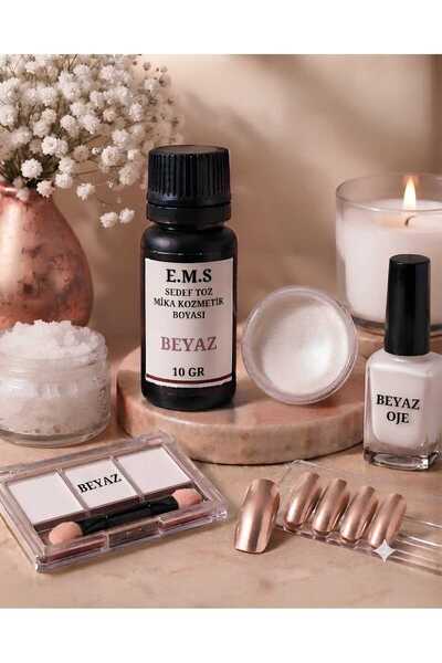 E.M.S AVM Toz Mika Kozmetik Boyası 10 gr BEYAZ oje/ruj/peeling/maskara/krem/g...