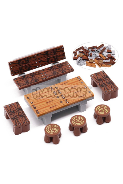 Choice 57PCS Chair Set MARUMINE MOC Blocks Wooden Chair Set Builidng Bricks W...