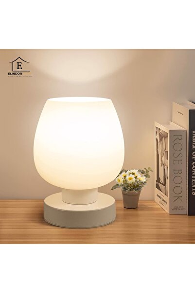 Elindor Lampă cu control tactil ®, lumină reglabilă, bec inclus, albă
