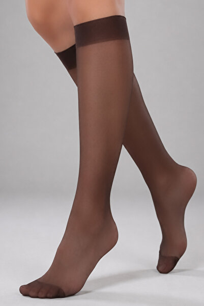 BELLA NOTTE Plum Colored Below the Knee Shiny Toe Comfortable Elastic Socks
