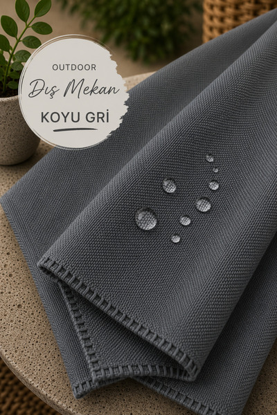 Eys Dış mekan sıvı gecirmez yıkanabilir döşemelik kumaş KOYU GRİ ASOS 04