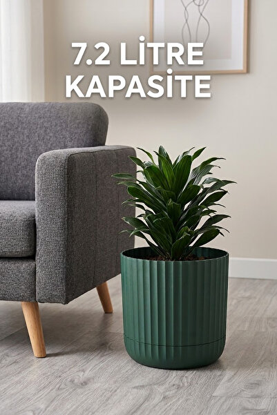 TEMMUZ HOME Zeraf SaksıNo:4–1 Adet 7.2 Litre Tabaklı Masa ve SehpaÜzeri Saksı...