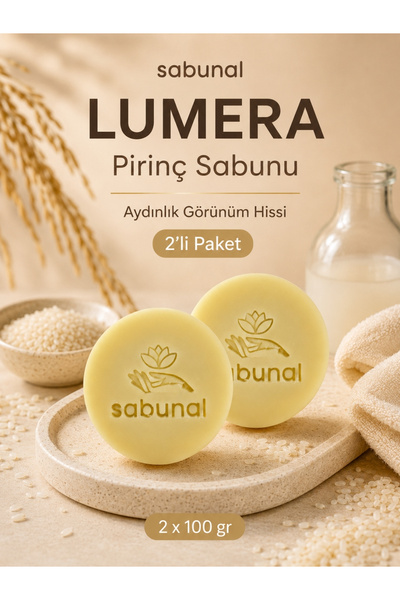 sabunal Lumera Rice Soap 2 Pcs - Daily Care Soap for a Bright Appearance, Ski...